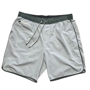 Vuori Men's Banks Shorts Large Green Gray Athletic Workout Unlined 7" V330